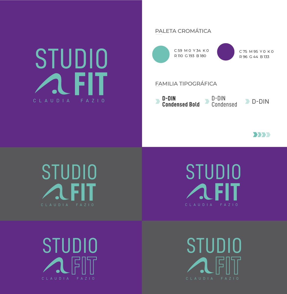 Estudio de diseño gráfico, trabajo gráfico para Studio Fit en Uruguay