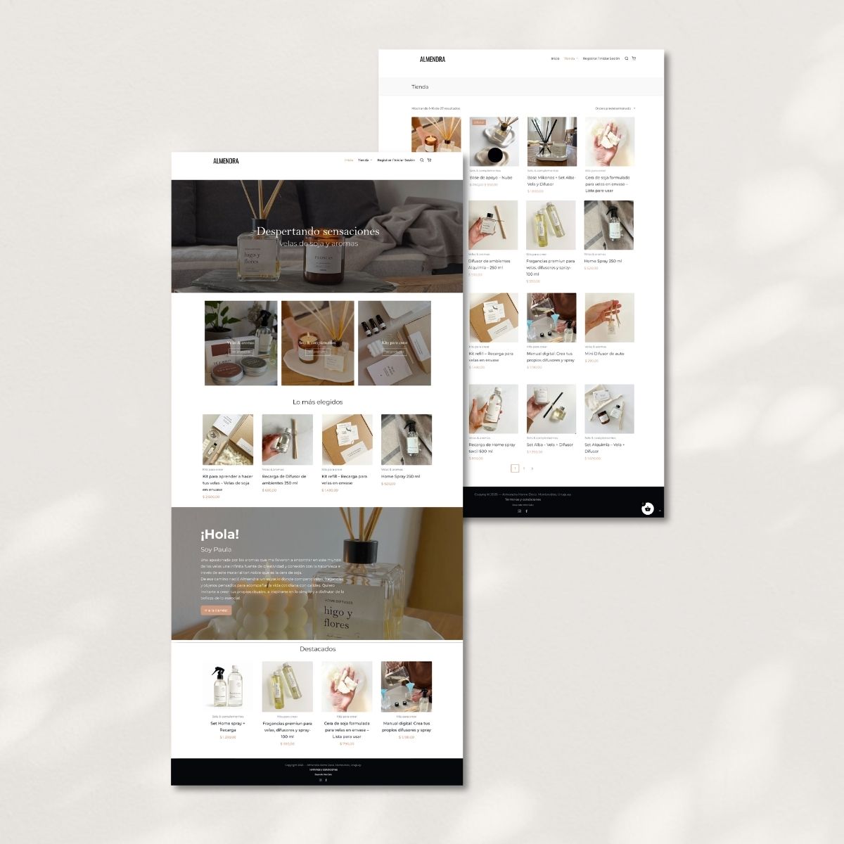 Estudio de Diseño Web - Almendra Home Deco Sitio Web 